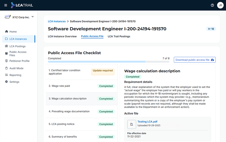 Product screen: secure storage